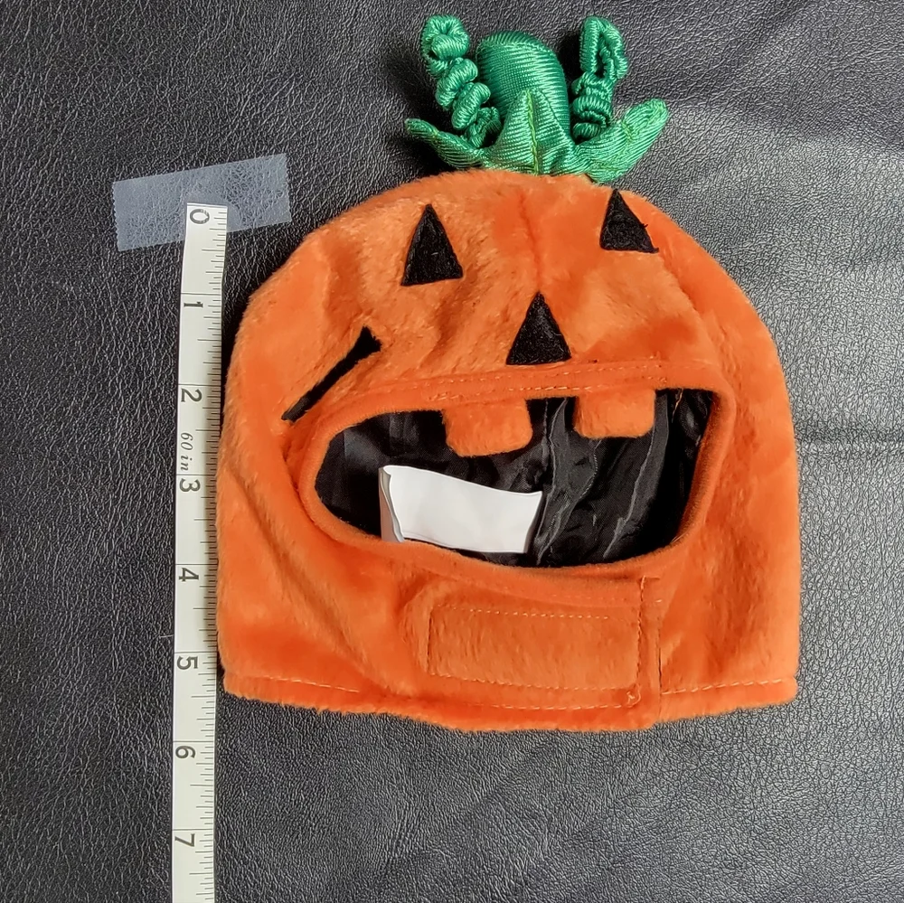 Plush Pumpkin Halloween Dog Pet Costume Hat Collar Set 🎃